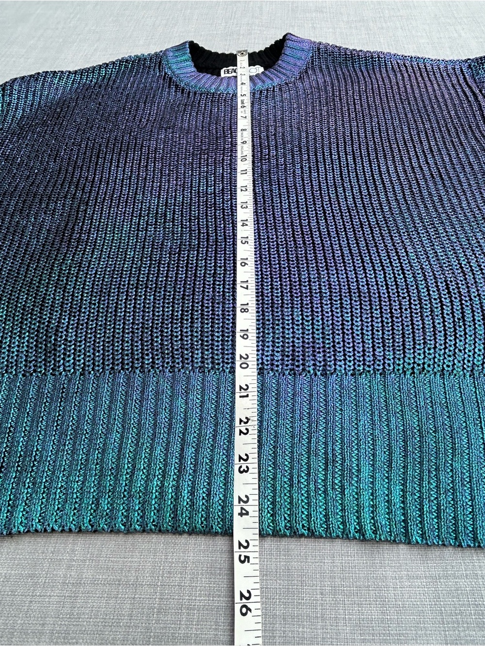 Beach Riot x Revolve Callie Metallic Sweater in Galaxy Shine Iridescent Blue XS - Picture 13 of 15